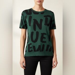 Forest Green Graphic Short-Sleeve Women's Top